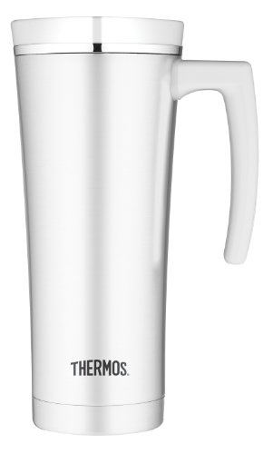 THERMOS 16-Ounce Vacuum Insulated Travel Mug, White