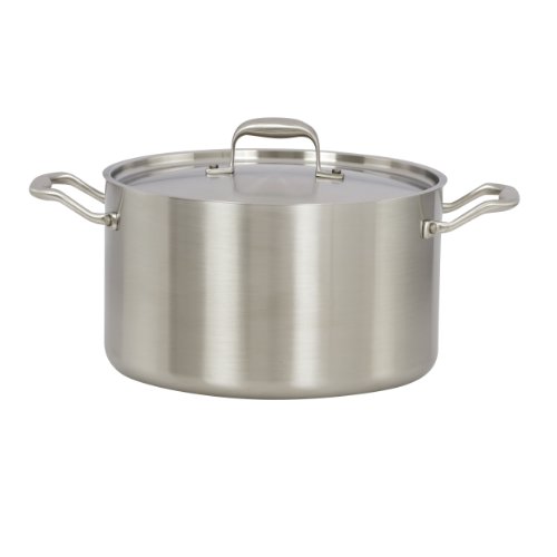 American Kitchen Tri-Ply Stainless-Steel 8-Quart Covered Stockpot