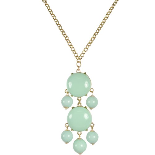 Wrapables Beaded Bubble Pendant Necklace, Mint Green