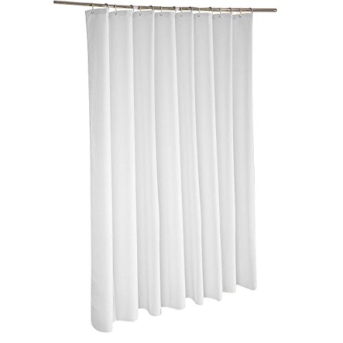 VDOMUS Waffle Weave Cotton Shower Curtain Liner Mildew-Free Waterproof, White, 70x 70 Long