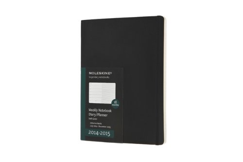 Moleskine 2014-2015 Weekly Planner, 18 Month, Extra Large, Black, Soft Cover (7.5 x 10) (Moleskine Diaries)