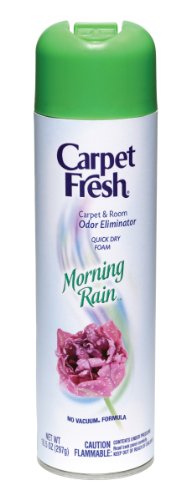 Carpet Fresh 280136 No-Vacuum Aerosol Foam Carpet Odor Eliminator, 10.5 oz. Morning Rain Fragrance
