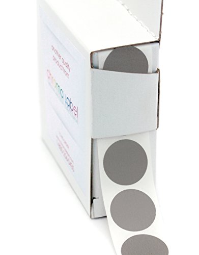 0.75 inch Gray Colored Dot Stickers for Labeling | Permanent Adhesive - 1,000/Dispenser Box