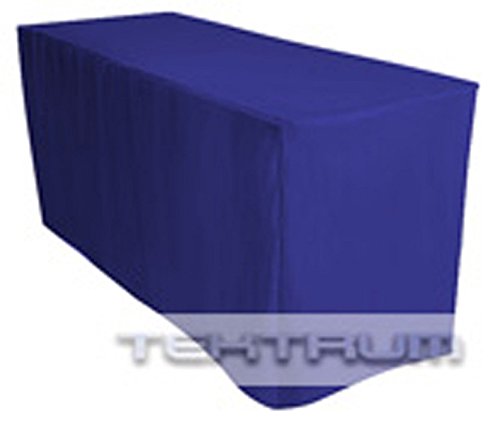TEKTRUM 6-Feet Long Fitted Table DJ Jacket Cover for Trade Show - Thick/Heavy Duty/Durable Fabric - Royal Blue Color (TD-JKT-BLU-6FT)