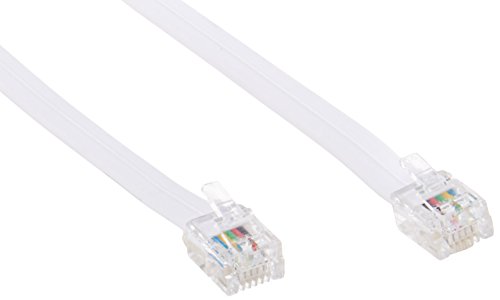 100FT 6-WIRE Mod Tel Cord Wht Premium Retail Blister Pack