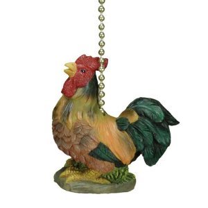 Whimsical Rooster Farm Decorative Ceiling Fan Light Pull