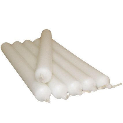 Candles - Set of 6 White Bistro Style Dinner Candles