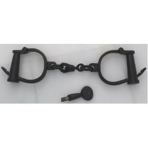 Replica Colonial or Pirate Handcuffs - Iron Jailor Cuffs - Functional