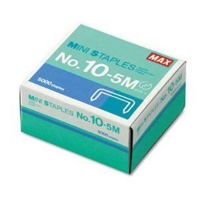 Mini Staples for use in Max HD-10DF Stapler, 3/8 Crownx3/16 Leg, 5000/Box MXB105M