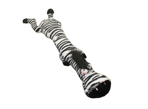 Multipet Dawdler Dudes Zebra Plush Filled Squeak Dog Toy, 20-Inch