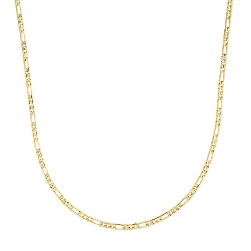 4mm Gold Plated Figaro Link Chain Necklace, 16 Inches