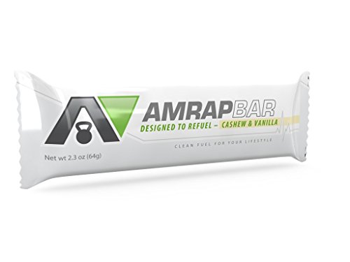 AMRAP BAR (Pack of 8) Cashew & Vanilla - 100% Natural Paleo Protein Bars, Gluten Free, Dairy Free, Wheat Free, Non GMO, Paleo Meal, Paleo Snack or Paleo Treat. Your Healthy Energy Bar.
