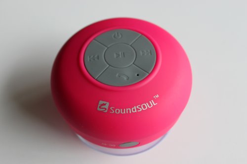 Soundsoul(TM) Waterproof Bluetooth Wireless Shower Speaker Portable Speakerphone(red)