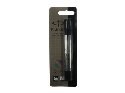 Parker Rollerball Pen Refill, Medium, Black, Twin pack