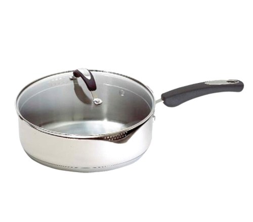 Oneida Cook N' Pour Stainless Steel 10-Inch Deep Saute Pan with Lid
