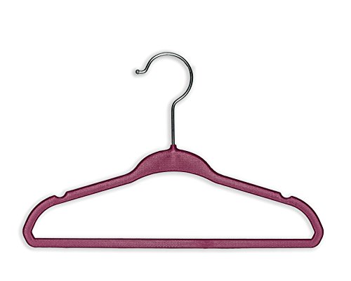 BriaUSA Kid's Hangers Set of 10 Fuchsia Purple Steel Swivel Hooks -Ultra Slim, Sturdy Saves You Extra Space
