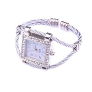 niceeshop(TM) Lady Women Girl Roman Numerals Dial Square Bracelet Wrist Watch,White