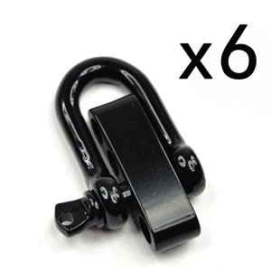 KLOUD CITY ® 6 pcs Black stainless steel U shaped adjustable shackle with 4 holes for paracord bracelets