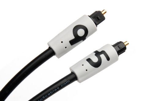 9To5Cables Ultra Toslink Optical Digital Audio Cable (50 Feet) - CL3 Rated - TrueHD Dolby Digital® & DTS® Surround Sound - 24k Gold Plated Connectors