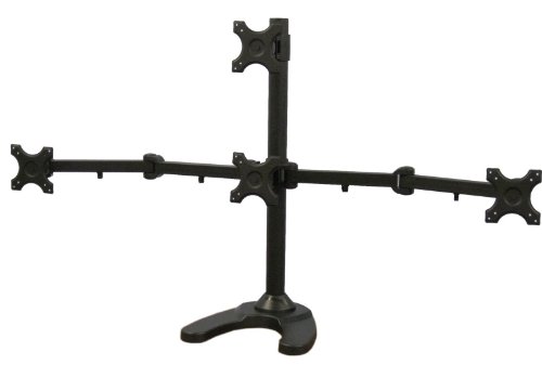 Quad LCD Monitor Desk Stand/Mount Free Standing 3 + 1 = 4 Screens upto 24 (STAND-V004T from VIVO)