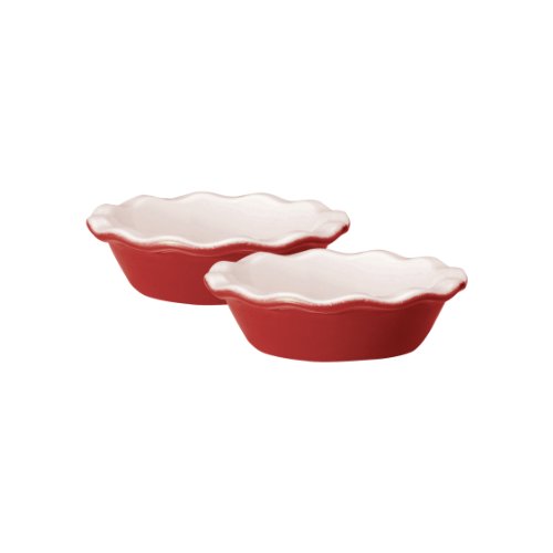 Emile Henry 5-Inch Individual Pie Dishes, Cerise Red, Set of 2