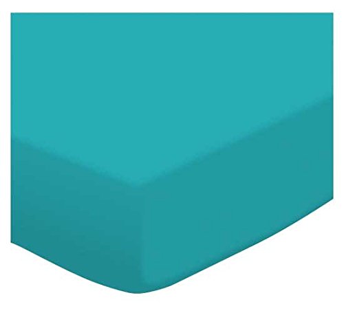 SheetWorld Fitted Pack N Play (Graco Square Playard) Sheet - Teal Jersey Knit - Made In USA
