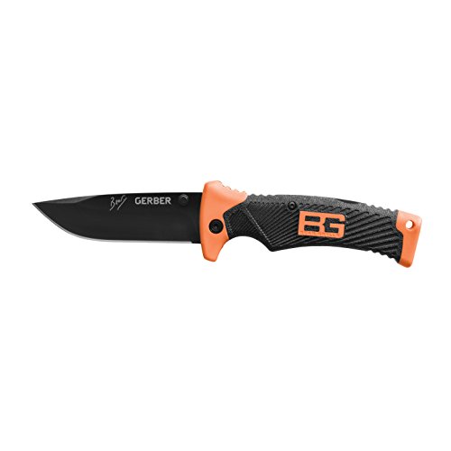 Gerber 31-002947 Bear Grylls Survival Series, Folding Sheath Knife, Black Fine Edge Drop Point Knife