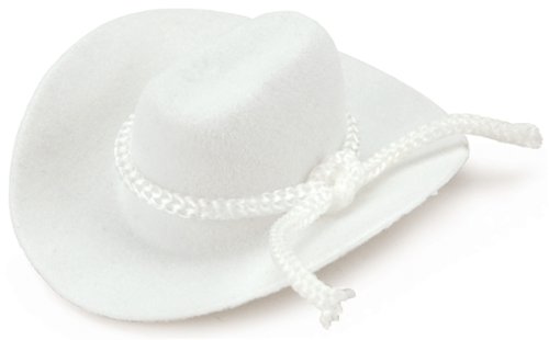 Darice Cowboy Hat with Rope Trim, 0.75-Inch, White