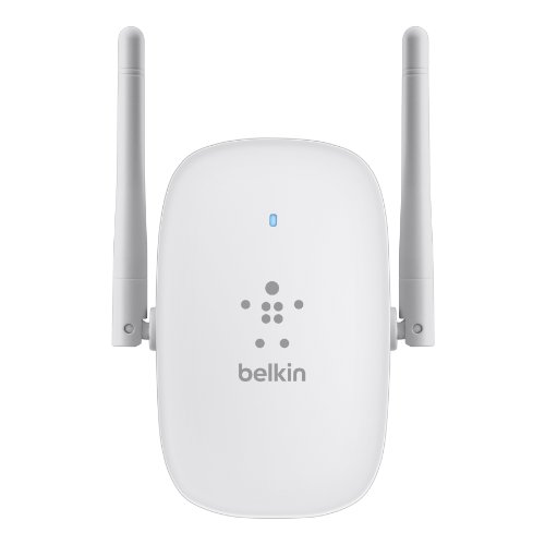 Belkin N300 Universal Dual Band Wi-Fi Range Extender/Wireless Signal Booster (Easy Setup, WPS Function, Ethernet Port) - Wall Plug Mounted