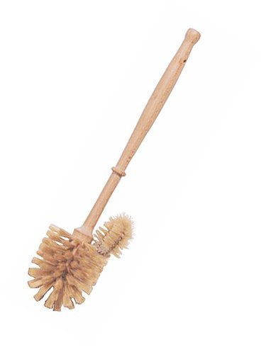 Replacement Natural Bristle Toilet Brush With Edge Cleaner