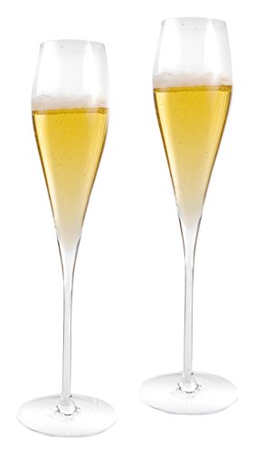 Crystal Champagne Flutes by Bella Vino - Elegantly Designed Crystal Champagne Glasses Set - Made From Quality Durable Materials - Perfect for Toasting Parties and Special Occasions