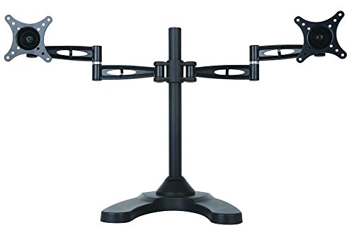 Dual LCD Monitor Free Standing Desk Mount/ Stand Heavy Duty Fully Adjustable fits 2 /Two Screens up to 27 ~ STAND-V002Z (by VIVO)