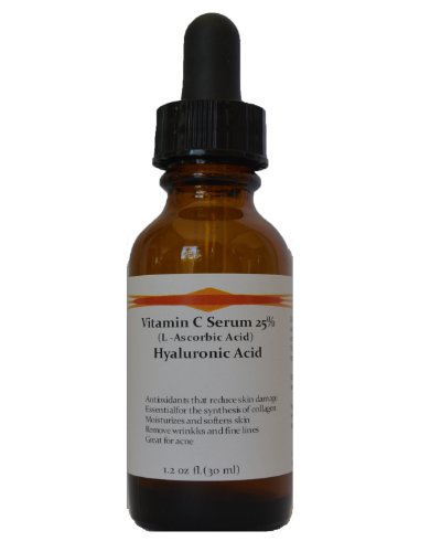 Vitamin C Skin Serum 25% (L-ascorbic Acid) with Pure Hyaluronic Acid Anti Aging Serum - (1oz)