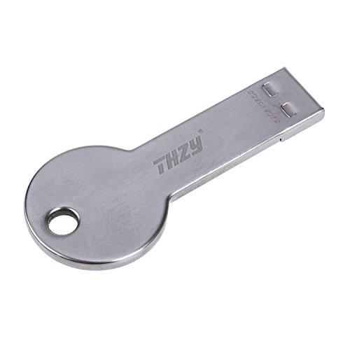 USB Memory Stick, THZY 64G Data Traveler USB 2.0 Metal key Casing Flash Drive Memory Stick (Silver)