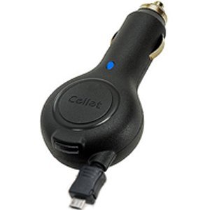Retractable Car Charger for Samsung Captivate (Includes OrionGadgets Cleaning Cloth) by Cellet