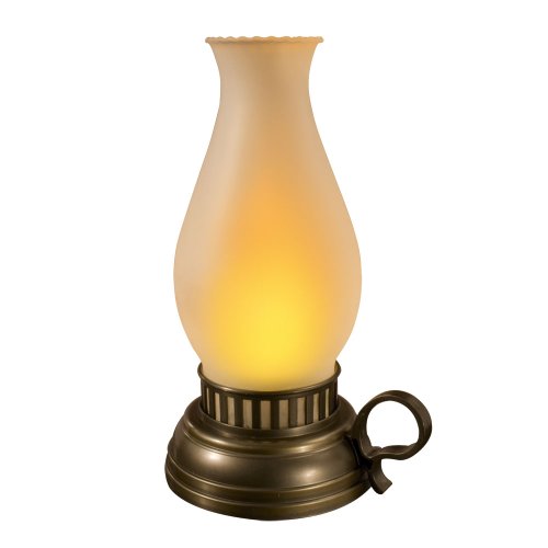 Inglow CG20089RB 8-Inch Tall Flameless Hurricane Lantern Candle with Timer, Rubbed Oil Bronze