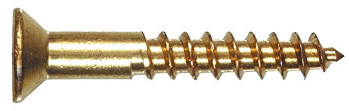 The Hillman Group 35094 Brass Flat Head Phillips Wood Screw, 12 x 1 1/2-Inch, 25-Pack