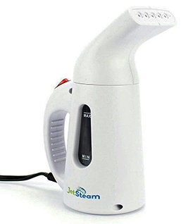Garment Steamer - JetSteam (TM) Portable Steamer for Wrinkle Free Fabrics - Handheld Design Makes Perfect Travel Companion - Ideal for Home Use - 50 Seconds Heat Up - Spit & Drip Free - 900W