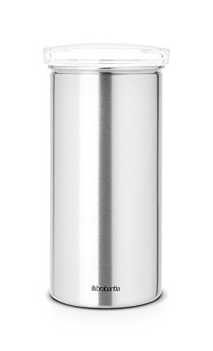 Brabantia Senseo Coffee Pad Storage Jar with Senseo Imprint - Matt Steel Fingerprint Proof Transparent Lid