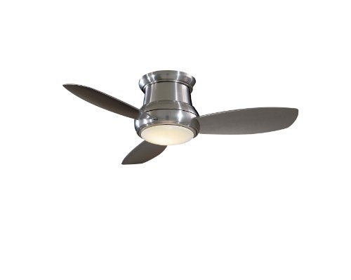 Minka-Aire F519-BN 52-inch Concept II Flush Mount Ceiling Fan, Brushed Nickel with Silver Blades
