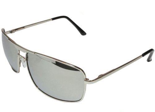 G&G Mirror Aviator Square Sunglasses Chrome Deluxe Spring Hinge