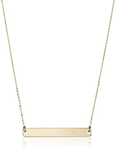 14k Yellow Gold Polished Bar Chain Necklace, 17
