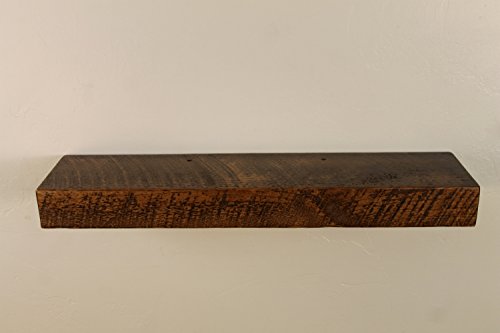 36 W X 7 D X 3 H, Rustic, Floating Wood Mantel Shelf, Antique, 1800's, Wooden, Shelves, Industrial