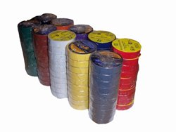 Electrical Tape 3/4 x 66' UL/CSA 10 roll pack several colors.