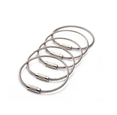 OPCC 5pcs Silver Color 5.5 Inch Aircraft Key Ring Holder Wire