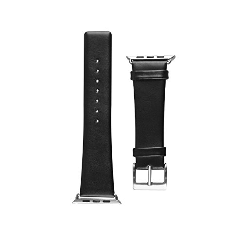 EC Technology Apple Watch Strap Genuine Leather Replacement Wrist Band 42mm-Black
