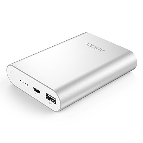 AUKEY Quick-Charge 2.0 10400mAh Portable External Battery Power Bank Fast Charger ( 16.2W / 5V 9V 12V Supported , Quick Output ) - Silver