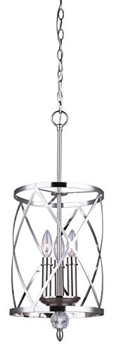Canarm Vanessa 3 Light Chandelier with Crystal Accent - Brushed Nickel Finish
