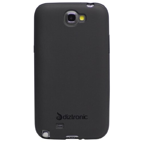 Diztronic Matte Back Black Flexible TPU Case for Samsung Galaxy Note 2 - Retail Packaging