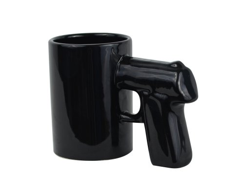 Fairly Odd Novelties Ceramic Gun Mug, Black
